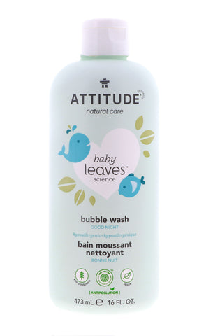 Attitude Baby Leaves Bubble Wash, Almond Milk, 16 oz 2 Pack