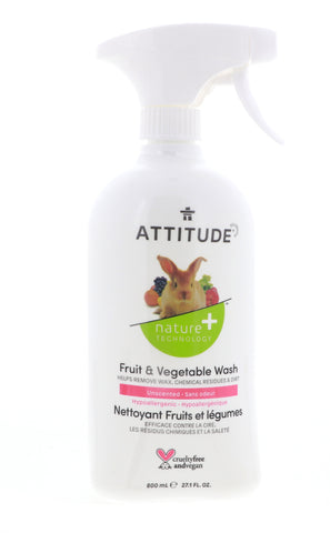 Attitude Fruit & Vegetable Wash, Fragrance Free, 27.1 oz 4 Pack