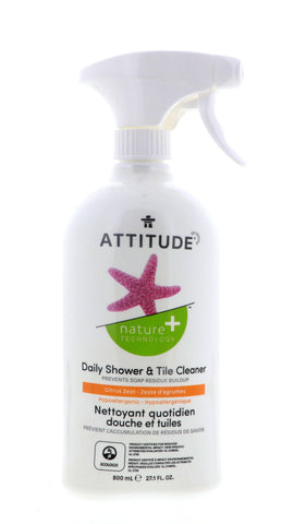 Attitude Daily Shower & Tile Cleaner, Citrus Zest, 27.1 oz 3 Pack