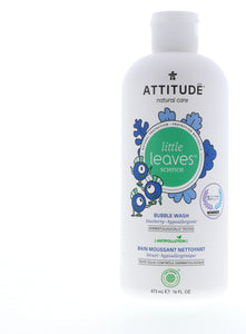 Attitude Little Leaves Bubble Wash, Blueberry, 16 oz