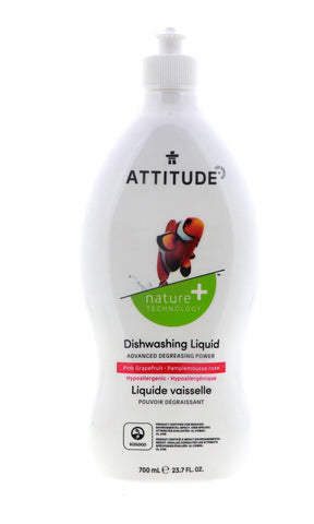 Attitude Dishwashing Liquid, Pink Grapefruit, 23.7 oz 2 Pack