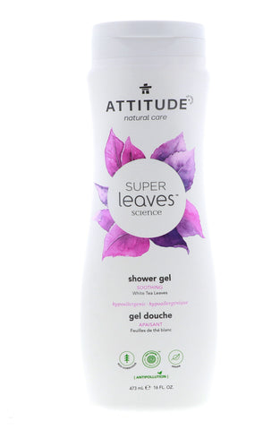 Attitude Super Leaves Soothing Shower Gel, White Tea Leaves, 16 oz