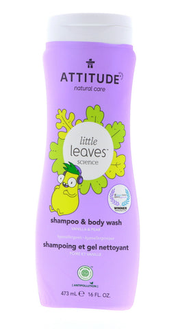 Attitude Little Leaves Shampoo & Body Wash, Vanilla & Pear, 16 oz