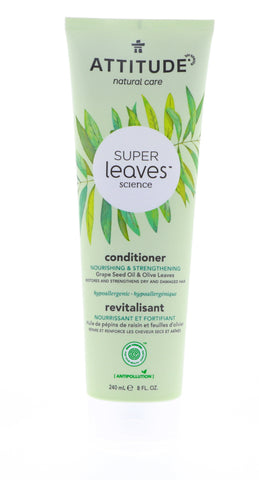 Attitude Super Leaves Nourishing & Strengthening Conditioner, Grape Seed Oil & Olive Leaves, 8 oz