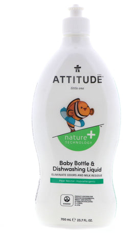 Attitude Baby Bottle & Dishwashing Liquid, Pear Nectar, 23.7 oz 4 Pack