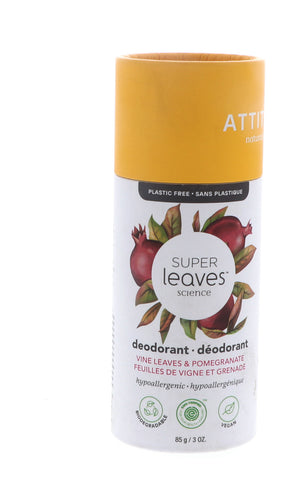 Attitude Super Leaves Deodorant, Red Vine Leaves, 3 oz