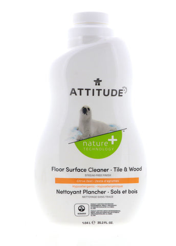 Attitude Floor Surface Cleaner Tile & Wood, Citrus Zest, 35.2 oz 3 Pack