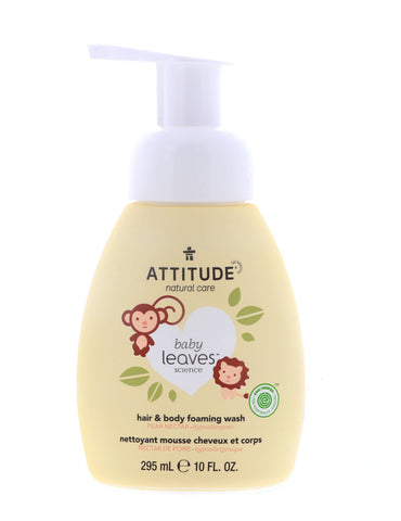 Attitude 2-in-1 Hair & Body Foaming Wash, Pear Nectar, 10 oz