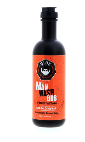 Gibs Man Wash Beard, Hair & Body Wash, 12 oz