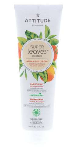 Attitude Super Leaves Energizing Body Cream, Orange Leaves, 8 oz