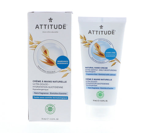 Attitude Daily Moisturizing Hand Cream, Unscented, 2.5 oz 4 Pack