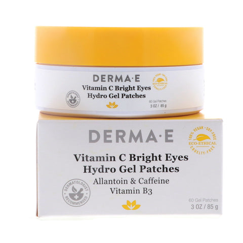 Derma-E Vitamin C Bright Eyes Hydro Gel Eye Patches, 60 Pads, 3 oz