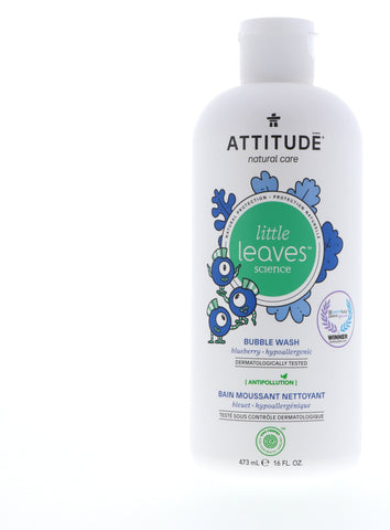 Attitude Little Leaves Bubble Wash, Blueberry, 16 oz