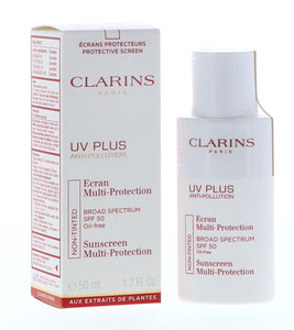 Clarins UV Plus Anti-Pollution Sunscreen Multi-Protection SPF50 Non-Tinted, 1.7 oz