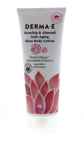 Derma-E Roseship & Almond Anti-Aging Shea Body Lotion, 8 oz