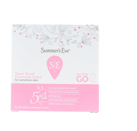 Summer's Eve Sheer Floral Cleansing Cloths, 16 Cloths 7 Pack