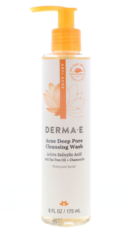 Derma-E Acne Deep Pore Cleansing Wash, 6 oz 3 Pack