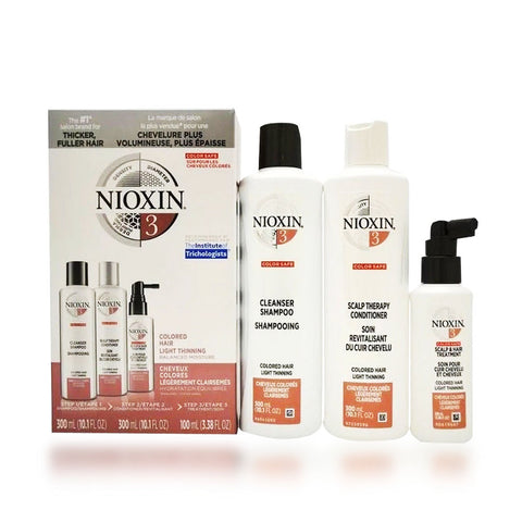 Nioxin System 3 Trio: Cleanser Shampoo, 16.9 oz & Scalp Therapy Conditioner, 10.1 oz & Scalp Treatment, 1.7 oz