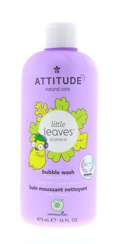 Attitude Little Leaves Bubble Wash, Vanilla & Pear, 16 oz