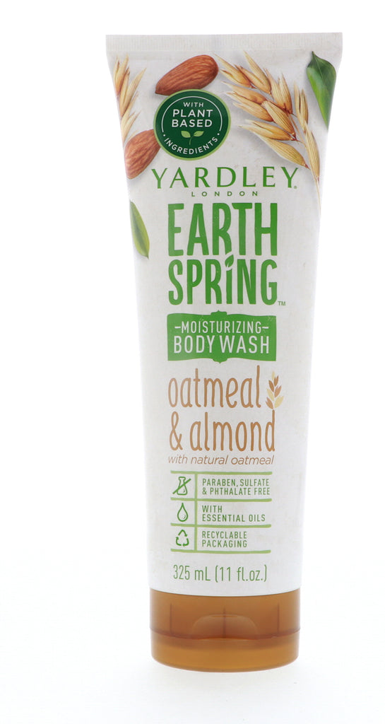 Yardley Earth Spring Moisturizing Body Wash Oatmeal & Almond, 11 oz