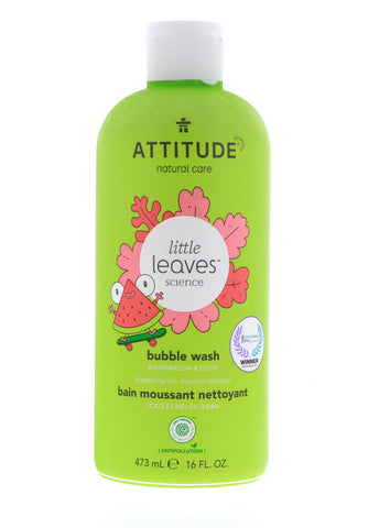 Attitude Little Leaves Bubble Wash, Watermelon & Coco, 16 oz 4 Pack