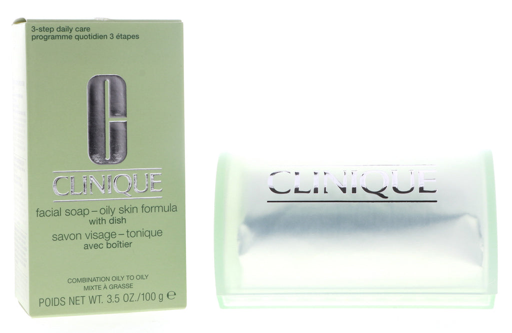 Clinique Facial Soap Oily Skin Formula with Dish, 3.5 oz