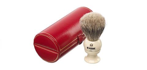 Kent BK4 - Traditional medium sized, pure silver-tipped badger brush.
