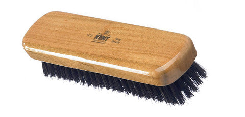 Kent CC2 - A small rectangular, travel size clothes brush made from Cherry wood and pure black bristle. (no handle)