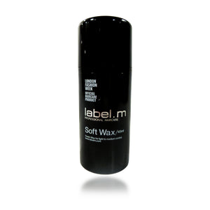 Label. M Soft Wax, 3.4 oz