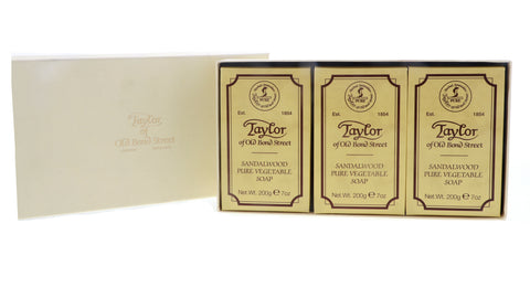 Taylor of Old Bond Street 3x Sandalwood Bath Soaps, 7 oz each