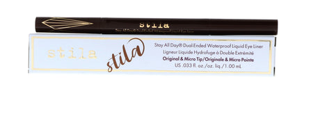Stila Stay All Day Dual-Ended Waterproof Liquid Eye Liner, Dark Brown, 0.033 oz