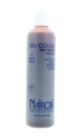 Nairobi Tru Colors Semi Permanent Hair Color No.3 Sienna Brown, 8 oz