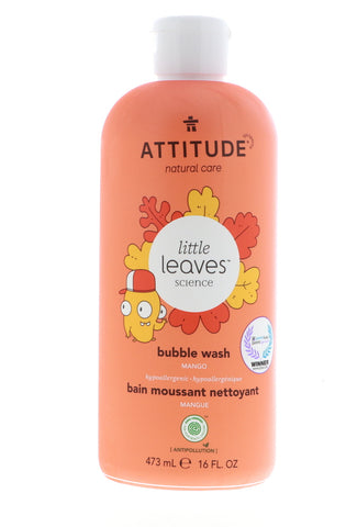 Attitude Little Leaves Bubble Wash, Mango, 16 oz