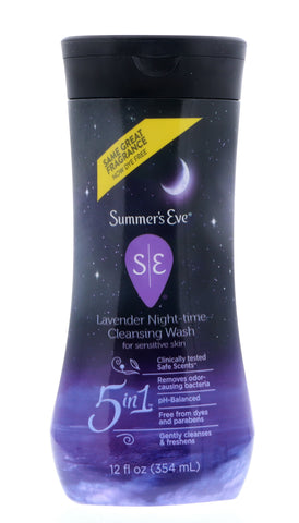 Summer's Eve Lavender Night-Time Cleansing Wash for Sensitive Skin, 12 oz